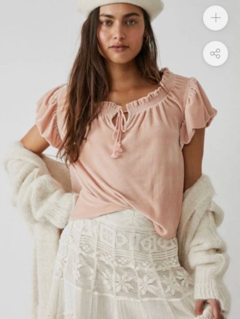 Free People Terese Velvet Top